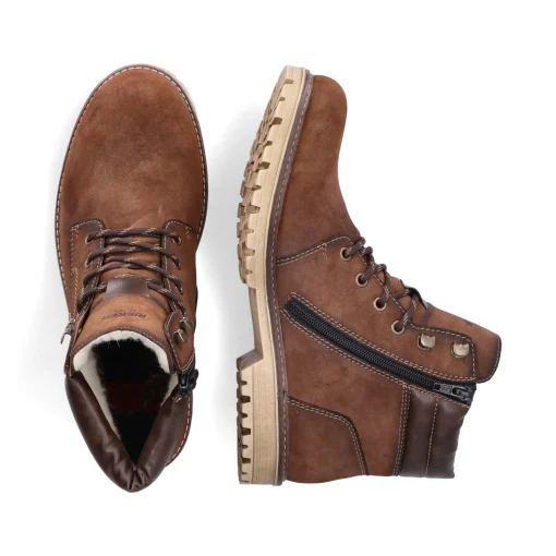 Rieker Herren Schnürstiefel kastanienbraun