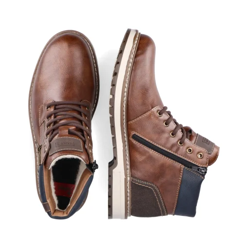 Rieker Herren Schnürstiefel kastanienbraun
