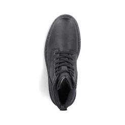 Rieker Herren Schnürstiefel mattschwarz
