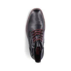 Rieker Herren Schnürstiefel glanzschwarz