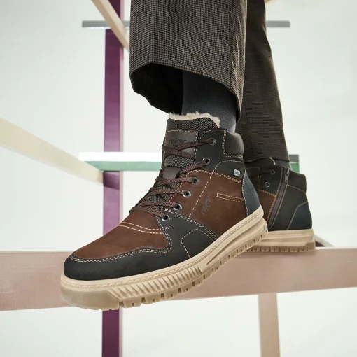 Rieker Herren Schnürstiefel mokkabraun