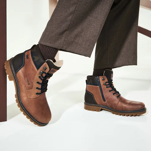Rieker Herren Schnürstiefel karamellbraun