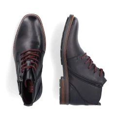Rieker Herren Schnürstiefel glanzschwarz