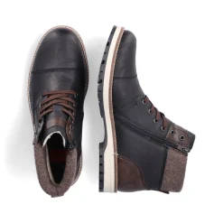 Rieker Herren Schnürstiefel nachtschwarz