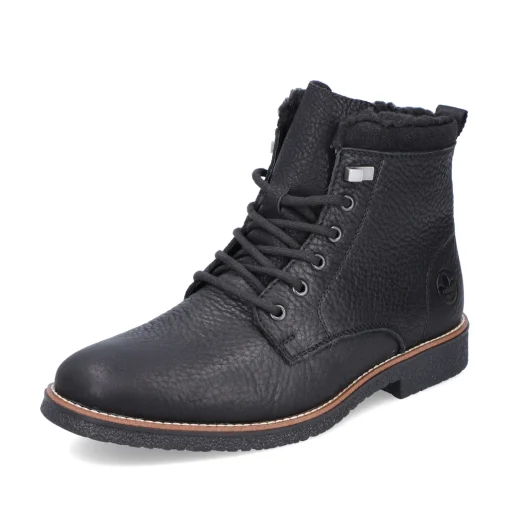 Rieker Herren Schnürstiefel graphitschwarz