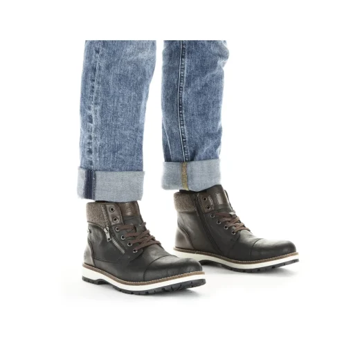 Rieker Herren Schnürstiefel nachtschwarz
