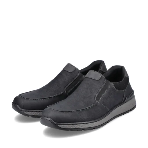 Rieker Herren Slipper asphaltschwarz