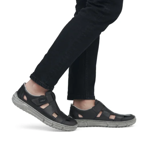 Rieker Herren Slipper asphaltgrau