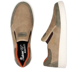 Rieker Herren Slipper braun-beige