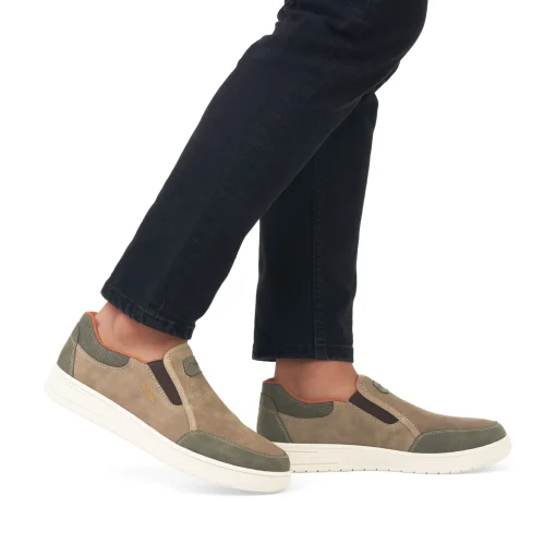 Rieker Herren Slipper braun-beige