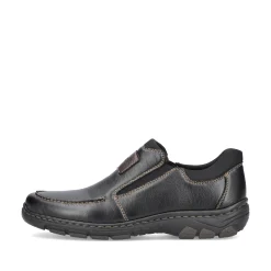 Rieker Herren Slipper glanzschwarz