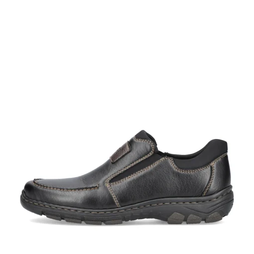 Rieker Herren Slipper glanzschwarz