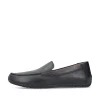Rieker Herren Slipper glanzschwarz