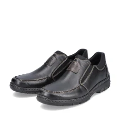 Rieker Herren Slipper glanzschwarz