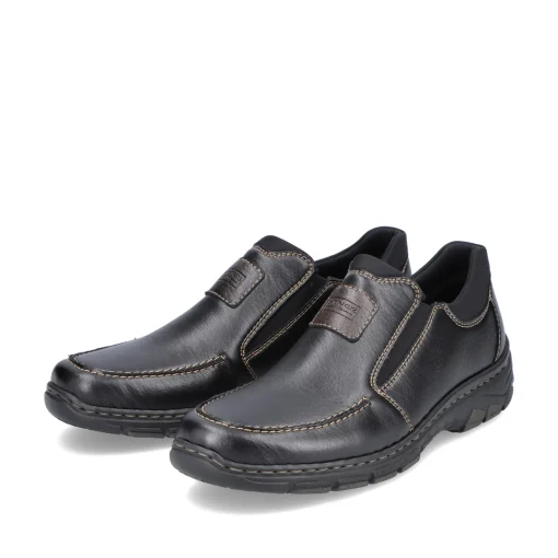 Rieker Herren Slipper glanzschwarz