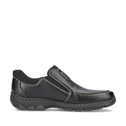 Rieker Herren Slipper glanzschwarz