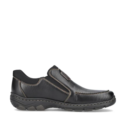 Rieker Herren Slipper glanzschwarz