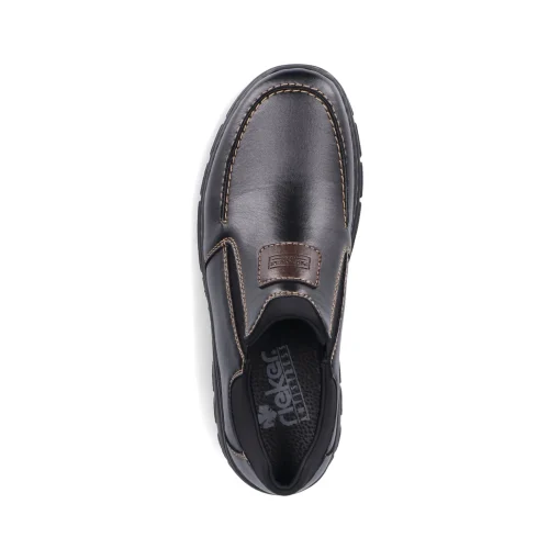 Rieker Herren Slipper glanzschwarz