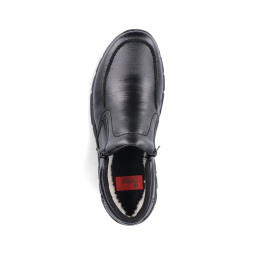 Rieker Herren Slipper glanzschwarz