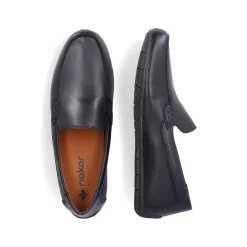 Rieker Herren Slipper glanzschwarz