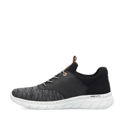 Rieker Herren Slipper graphitschwarz