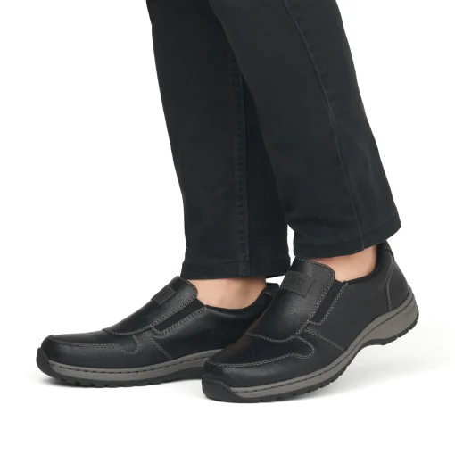 Rieker Herren Slipper graphitschwarz