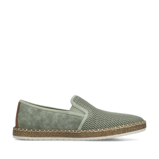 Rieker Herren Slipper grüngrau
