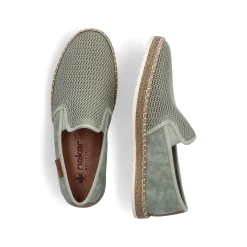 Rieker Herren Slipper grüngrau