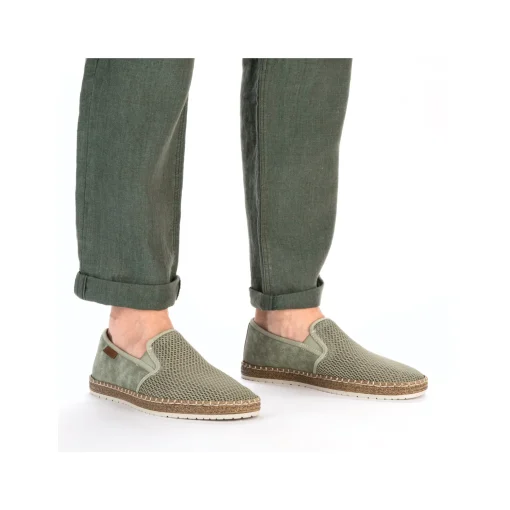 Rieker Herren Slipper grüngrau