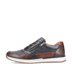 Rieker Herren Sneaker Low stahlblau-mokka