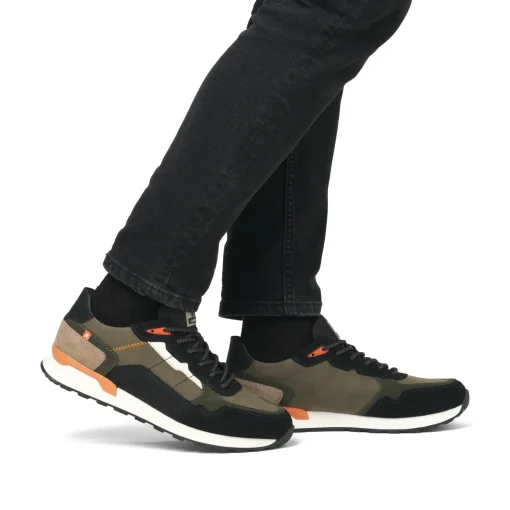 Rieker Herren Sneaker Low khaki-schwarz