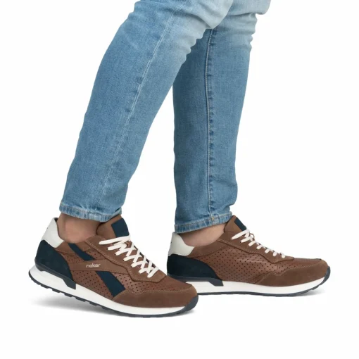 Rieker Herren Sneaker Low nut-brown ocean-blue
