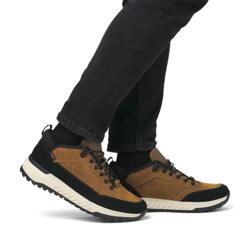 Rieker Herren Sneaker Low kamelbraun-schwarz