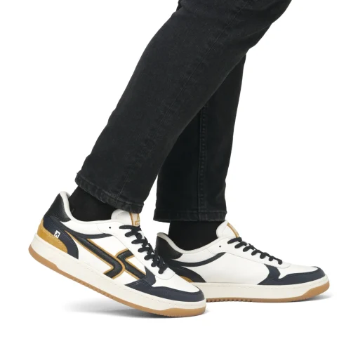 Rieker Herren Sneaker Low cremeweiß-schwarz