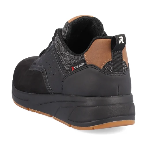 Rieker Herren Sneaker Low night-black wood-brown