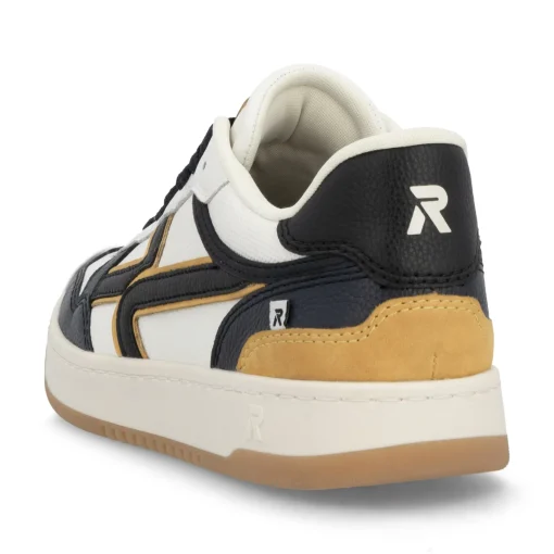 Rieker Herren Sneaker Low cremeweiß-schwarz