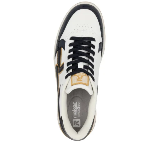 Rieker Herren Sneaker Low cremeweiß-schwarz
