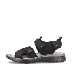 Rieker Herren Trekkingsandalen tiefschwarz