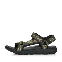 Rieker Herren Trekkingsandalen olive-green stone-grey