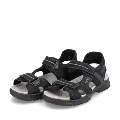 Rieker Herren Trekkingsandalen tiefschwarz