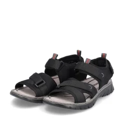 Rieker Herren Trekkingsandalen tiefschwarz