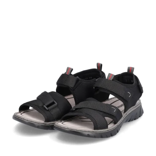 Rieker Herren Trekkingsandalen tiefschwarz