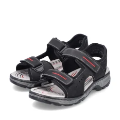 Rieker Herren Trekkingsandalen asphaltschwarz