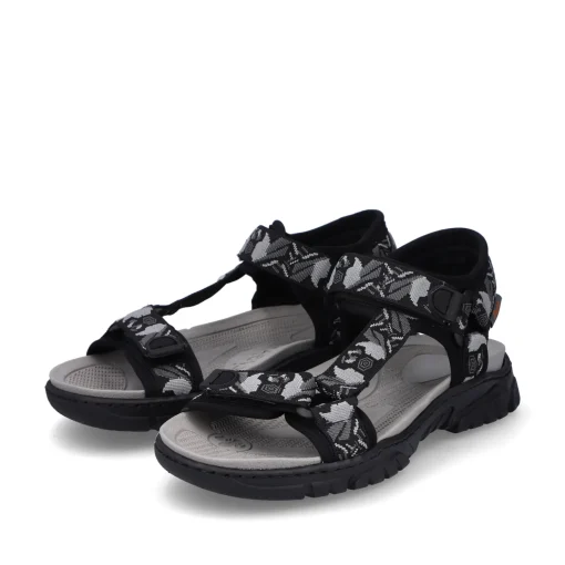 Rieker Herren Trekkingsandalen asphaltschwarz-grau