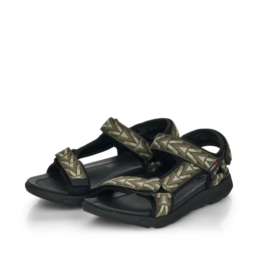 Rieker Herren Trekkingsandalen olive-green stone-grey