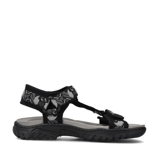 Rieker Herren Trekkingsandalen asphaltschwarz-grau