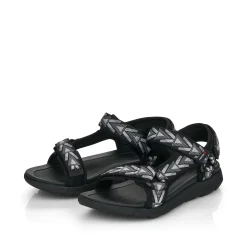 Rieker Herren Trekkingsandalen black-stone grey