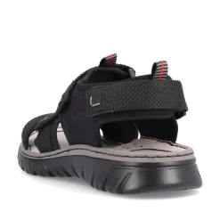 Rieker Herren Trekkingsandalen tiefschwarz