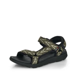 Rieker Herren Trekkingsandalen olive-green stone-grey