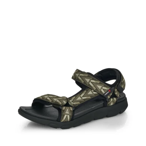 Rieker Herren Trekkingsandalen olive-green stone-grey